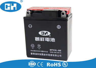 Small Black 12v 3Ah Maintenance Free Motorcycle Battery Rechargeable 100 * 58 * 105mm
